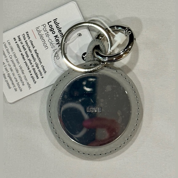 Lululemon Bag Charm and Key Chain With Mirror, Silver Drop, Grey NWT - Picture 6 of 8